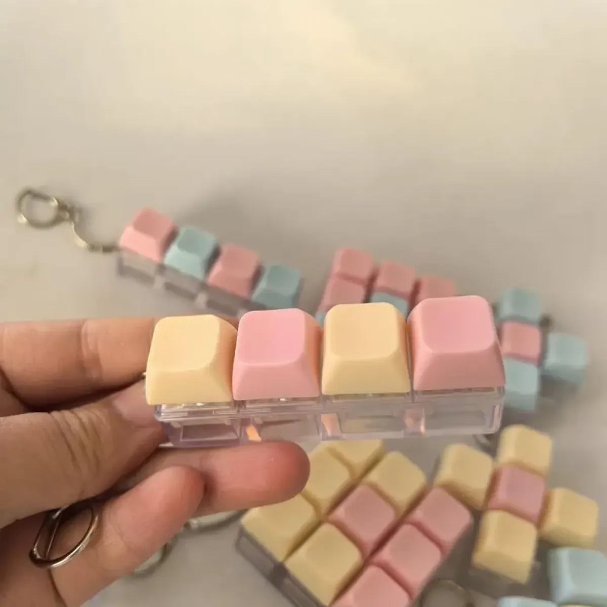 Mini Keyboard Fidget Keychain Toy