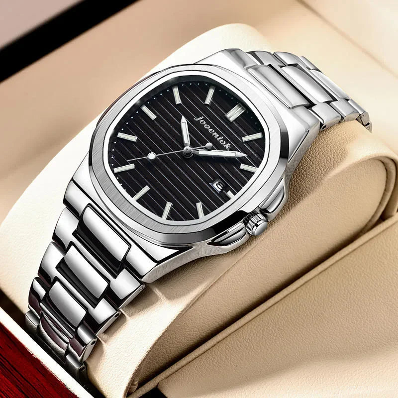 2025 Top Brand Luxury Men Wristwatch Business Waterproof Luminous Alloy Polygonal Case Fashion Quartz Watch Male with Calendar