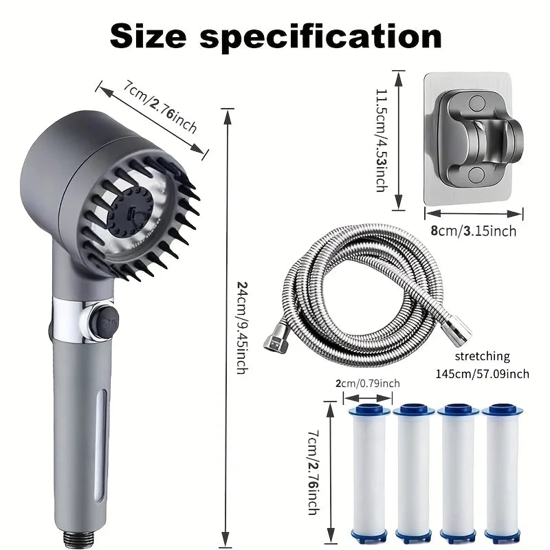 AquaIon Filtered Shower Head – 5 Spray Modes for Softer Skin & Hair