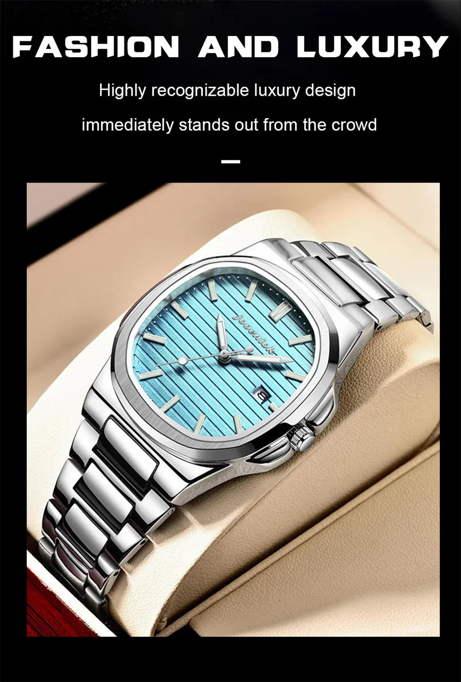 2025 Top Brand Luxury Men Wristwatch Business Waterproof Luminous Alloy Polygonal Case Fashion Quartz Watch Male with Calendar