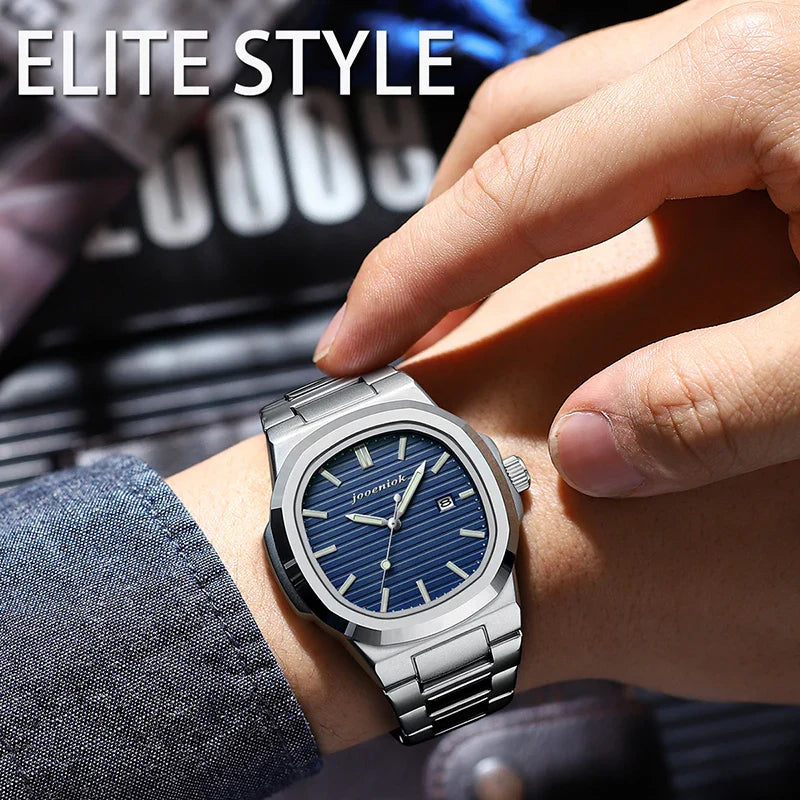 2025 Top Brand Luxury Men Wristwatch Business Waterproof Luminous Alloy Polygonal Case Fashion Quartz Watch Male with Calendar