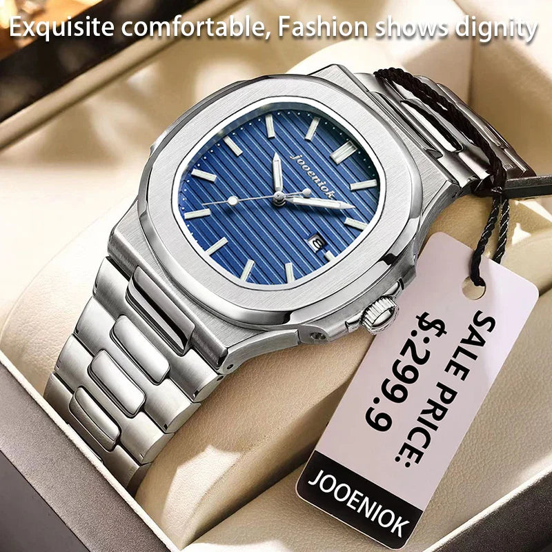 2025 Top Brand Luxury Men Wristwatch Business Waterproof Luminous Alloy Polygonal Case Fashion Quartz Watch Male with Calendar