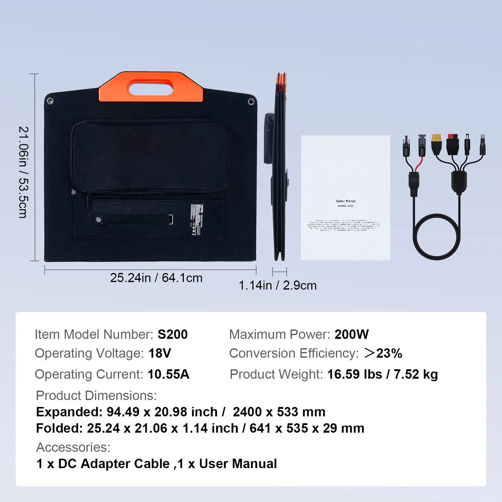SucceBuy Portable Monocrystalline Solar Panel Foldable ETFE Charger Efficiency Panel Waterproof for Power Station Camping Hiking