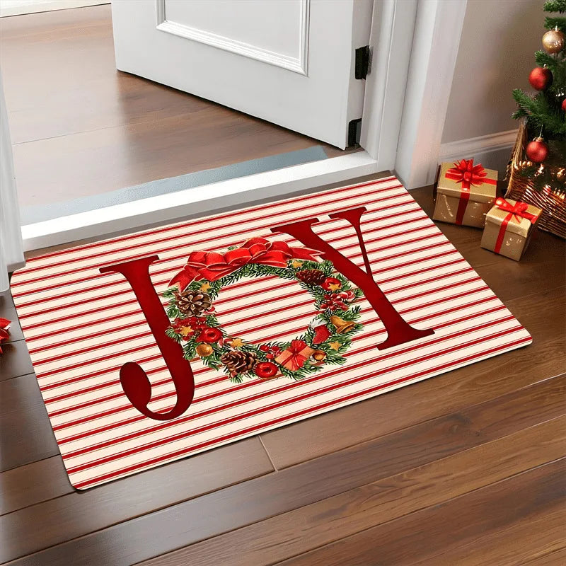 Christmas Door Mat Red Santa Claus Outdoor and indoor Gingerbread Man Carpet