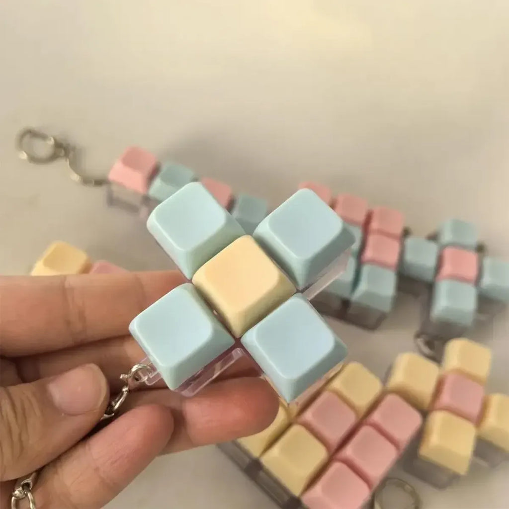 Mini Keyboard Fidget Keychain Toy