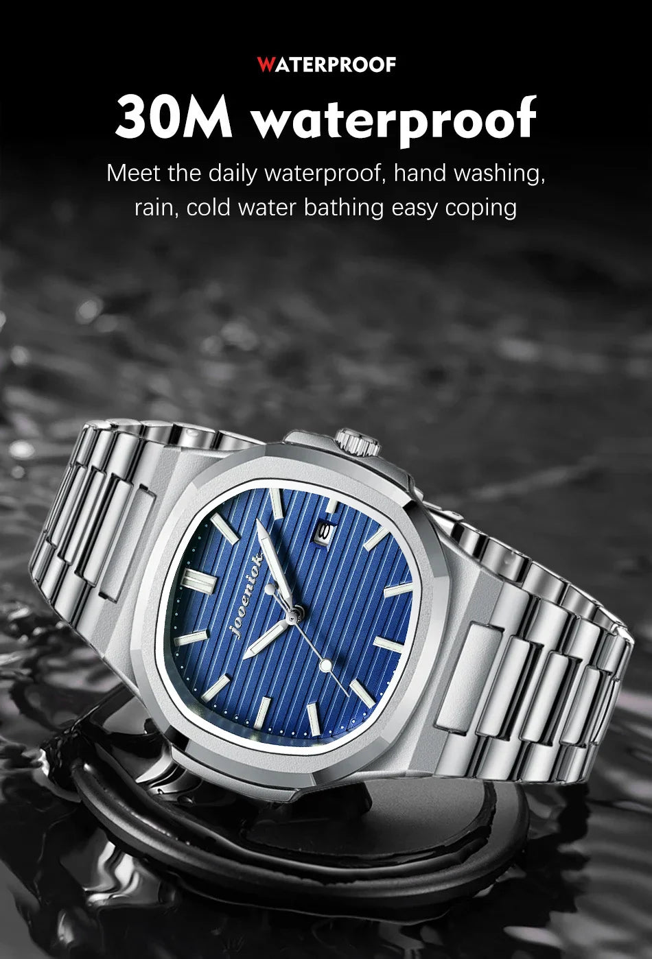 2025 Top Brand Luxury Men Wristwatch Business Waterproof Luminous Alloy Polygonal Case Fashion Quartz Watch Male with Calendar