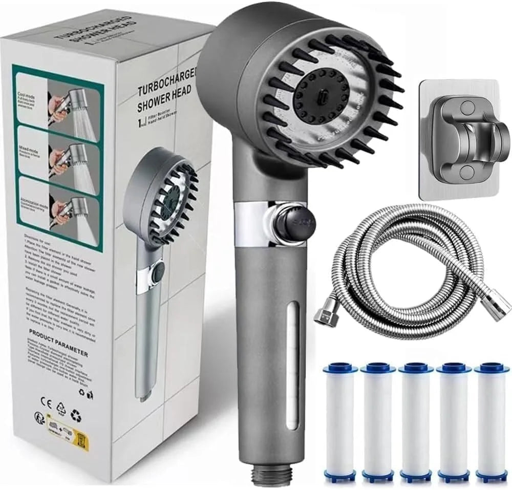 AquaIon Filtered Shower Head – 5 Spray Modes for Softer Skin & Hair