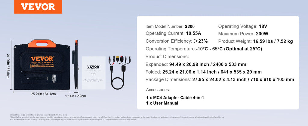 SucceBuy Portable Monocrystalline Solar Panel Foldable ETFE Charger Efficiency Panel Waterproof for Power Station Camping Hiking